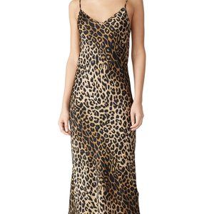 ALLSAINTS Leopard Print Slip Midi Dress Medium